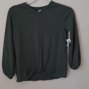 Green soft smocked top